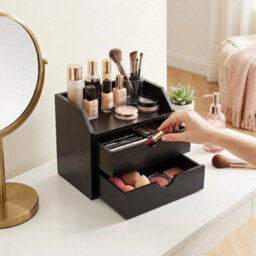 Black Desktop Storage Organizer With 2 Drawers - thumbnail 4