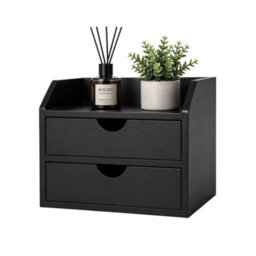Black Desktop Storage Organizer With 2 Drawers - thumbnail 1