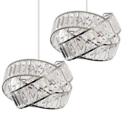 Valuelights Hudson Silver Ceiling Shade And Bulb (D)30Cm - image 1