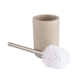 GoodHome Jubba Polymer Resin & Stainless Steel Sandstone Effect Toilet Brush & Holder - thumbnail 2