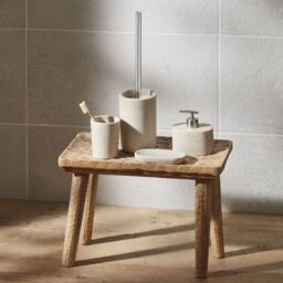 GoodHome Jubba Polymer Resin & Stainless Steel Sandstone Effect Toilet Brush & Holder - thumbnail 3
