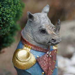 Burgess Rhino Gentry Bust Resin Sculpture Home Garden Ornament Statue Outdoor Admiral Decoration African Rhinoceros Gift - thumbnail 2