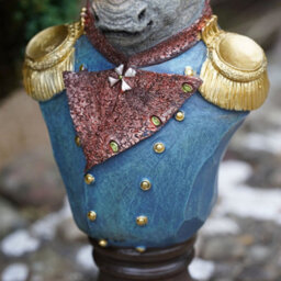 Burgess Rhino Gentry Bust Resin Sculpture Home Garden Ornament Statue Outdoor Admiral Decoration African Rhinoceros Gift - thumbnail 3