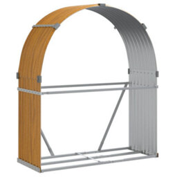 Walplus Log Holder Light Brown 120X45X140 Cm Galvanised Steel - thumbnail 2