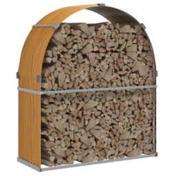 Walplus Log Holder Light Brown 120X45X140 Cm Galvanised Steel - thumbnail 3