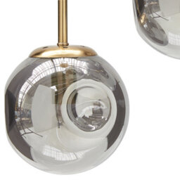 Wyld and Coco Bea 3-Light Pendant Lamp With Transparent Glass Shades, Brushed Brass Finish And Iron Construction - thumbnail 5