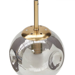 Wyld and Coco Bea 3-Light Pendant Lamp With Transparent Glass Shades, Brushed Brass Finish And Iron Construction - thumbnail 6