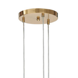 Wyld and Coco Bea 3-Light Pendant Lamp With Transparent Glass Shades, Brushed Brass Finish And Iron Construction - thumbnail 7