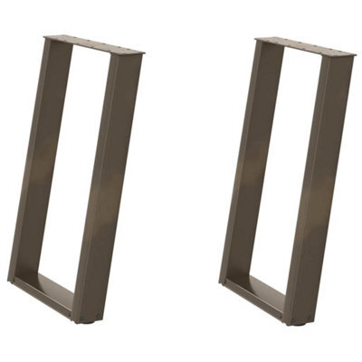 Berkfield Modern Dining Table Legs U-Shaped 2 Pcs Natural Steel 50X(72-73) Cm Steel - image 1