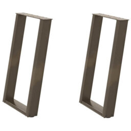 Berkfield Modern Dining Table Legs U-Shaped 2 Pcs Natural Steel 50X(72-73) Cm Steel - thumbnail 1