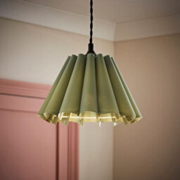Valuelights Lauren Sage Green Fabric Pleated Scallop Edge Tapered Ceiling Floor Table Lamp Shade And Bulb (D)25Cm - thumbnail 5