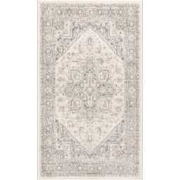 Livabliss Chester-Vintage Grey White Traditional Boho Living Dining Bedroom Rug 80 X 150 Cm Easy Care, Non Shedding - thumbnail 1