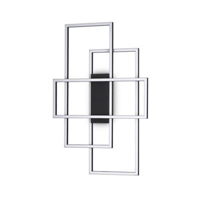Ideal Lux Luminosa Frame Led Decorative Integrated Led Wall Light Black, 3000K