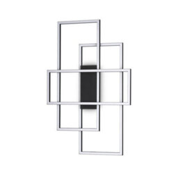 Ideal Lux Luminosa Frame Led Decorative Integrated Led Wall Light Black, 3000K