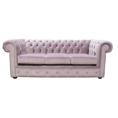 Chesterfield Handmade 3 Seater Sofa Settee Odyssey Lavender Purple Fabric In Classic Style - image 1