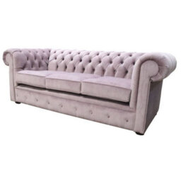 Chesterfield Handmade 3 Seater Sofa Settee Odyssey Lavender Purple Fabric In Classic Style - thumbnail 2