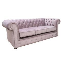 Chesterfield Handmade 3 Seater Sofa Settee Odyssey Lavender Purple Fabric In Classic Style - thumbnail 3