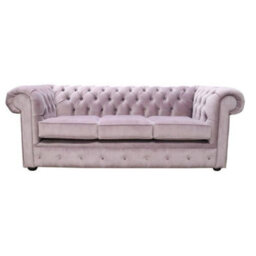 Chesterfield Handmade 3 Seater Sofa Settee Odyssey Lavender Purple Fabric In Classic Style - thumbnail 1