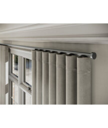 28mm Styleline  Gliding Curtain Pole Set With Stud End - Silver, 170Cm