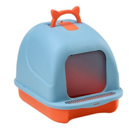 Darphe Cute Enclosed Foldable Portable Cat Litter Box With Cat-Ear Handle And Scoop, 36Cm W X 47Cm D X 36.5Cm H - thumbnail 4
