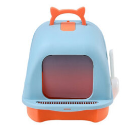 Darphe Cute Enclosed Foldable Portable Cat Litter Box With Cat-Ear Handle And Scoop, 36Cm W X 47Cm D X 36.5Cm H - thumbnail 5