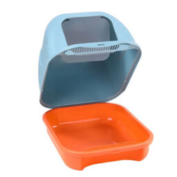 Darphe Cute Enclosed Foldable Portable Cat Litter Box With Cat-Ear Handle And Scoop, 36Cm W X 47Cm D X 36.5Cm H - thumbnail 2