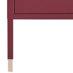 Beliani Dark Red Steel Bedside Table With Mesh Door, Compact Nightstand W45 X D35 X H51Cm - thumbnail 8