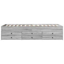 Berkfield Daybed With Drawers Without Mattress Grey Sonoma 90X190 Cm Single - thumbnail 4