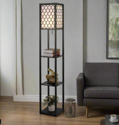 Modcraft 3 Tier Wood Floor Lamp With Storage Shelves - image 1