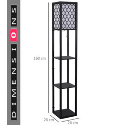 Modcraft 3 Tier Wood Floor Lamp With Storage Shelves - thumbnail 7