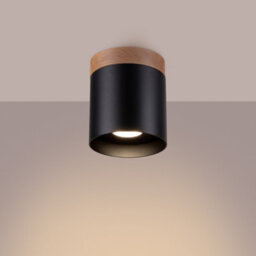 Sollux Lighting Rif Wood/aluminium Black 1 Lights Scandinavian Ceiling Lamps - thumbnail 2