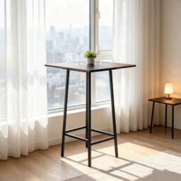 Industrial Bar Table Breakfast Kitchen Dining Room Furniture Vintage Tall Square - thumbnail 4