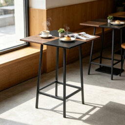 Industrial Bar Table Breakfast Kitchen Dining Room Furniture Vintage Tall Square - thumbnail 5