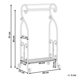 Beliani Towel Stand Linares Metal Grey - thumbnail 3