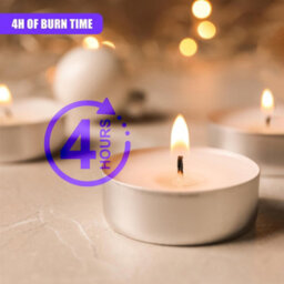 Geezy Tea Lights Candles Unscented Nightlight 4 Hour Burn Tealight Pack Of 100 - thumbnail 3