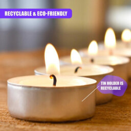 Geezy Tea Lights Candles Unscented Nightlight 4 Hour Burn Tealight Pack Of 100 - thumbnail 4