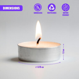 Geezy Tea Lights Candles Unscented Nightlight 4 Hour Burn Tealight Pack Of 100 - thumbnail 2