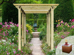 Edecks Heavy Duty Royal Walkway Wooden Garden Pergola (W 2400mm X D 3600mm) With Steel Spikes (2.7M) - thumbnail 2