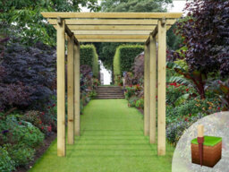 Edecks Heavy Duty Royal Walkway Wooden Garden Pergola (W 2400mm X D 3600mm) With Steel Spikes (2.7M) - thumbnail 3