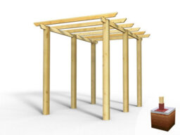 Edecks Heavy Duty Royal Walkway Wooden Garden Pergola (W 2400mm X D 3600mm) With Steel Spikes (2.7M) - thumbnail 4