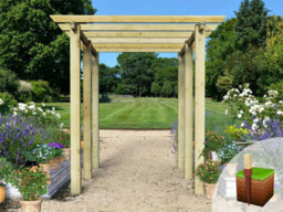 Edecks Heavy Duty Royal Walkway Wooden Garden Pergola (W 2400mm X D 3600mm) With Steel Spikes (2.7M) - thumbnail 5