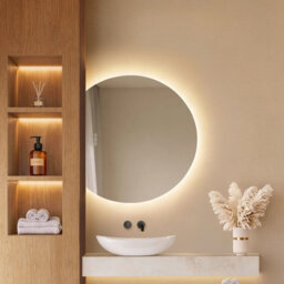 Emke Frameless Led Bathroom Mirror 62 X 70Cm, 3 Colour Temperatures, Dimmable, Anti-Fog, Touch Control - thumbnail 1