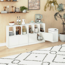 Gainoom 3-Cube White Bookcase 3-Tier Bookshelf With Cabinet Modern Book Shelf For Small Space - thumbnail 6