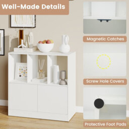 Gainoom 3-Cube White Bookcase 3-Tier Bookshelf With Cabinet Modern Book Shelf For Small Space - thumbnail 8