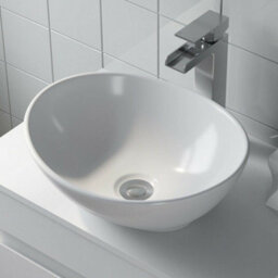 Affine 600mm Bathroom Vanity Unit Countertop Wash Basin Sink Oval Floor Standing White - thumbnail 6