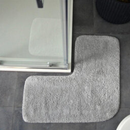 Allure Bath Fashions Corner Shower Mat 100% Cotton - Dove Grey - thumbnail 2