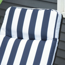 Outsunny Set Of 2 Folding Sun Lounger Recliner Chairs Daybed Cushion Blue White - thumbnail 9