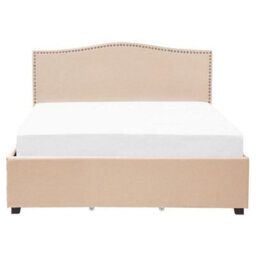 Beliani Bed With Storage Drawers Fabric Montpellier 160 X 200 Cm (Eu King Size) Beige - thumbnail 5