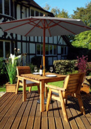 Charles Taylor Trading Charles Taylor 2 Seater Wooden Garden Bistro Dining Table & Chairs Grey