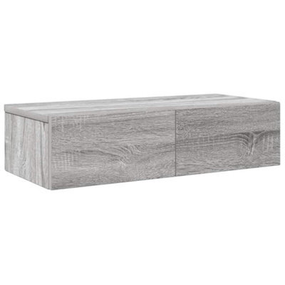 Berkfield Durable Wall Shelf With Drawers Grey Sonoma 60X26.5X15 Cm Engineered Wood
